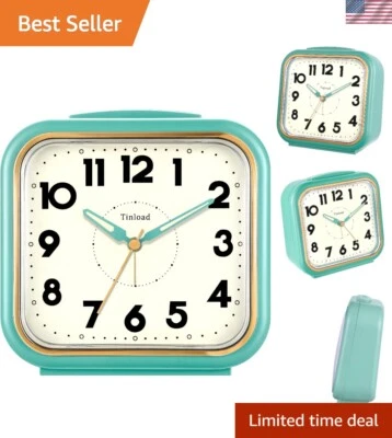 5.5" Silent Analog Alarm Clock • Non Ticking • Gentle Wake • Beep Sounds • In... - Image 1 of 4