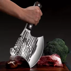 Edelstahl Beil-Hackmesser 32cm – Fleisch Küche Knochenbeil rutschfest - Bild 1 von 6