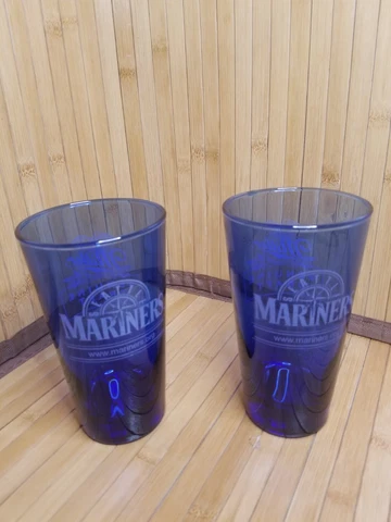 Vintage Seattle Mariners Blue Pounder Glasses Miller Genuine Draft Set Cover