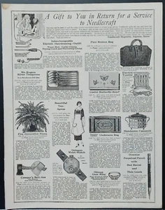 1926 Needlecraft Gift Selection Vintage Print Ad 1920s Octagon Watch Boston Bag - Picture 1 of 1
