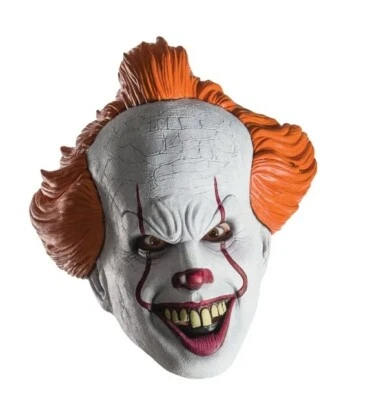 Pennywise 3/4 Mask - Latex - IT Movie - 2017 Version - Costume Accessory - Image 1 of 2