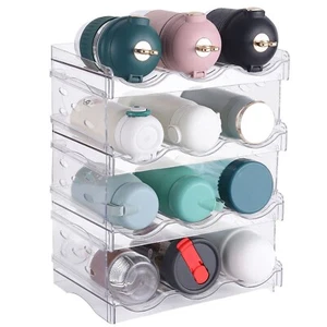 4 -Tier 12 Container Stackable Bottle Holder Wine Drink Storage Rack Stand Shelf - Picture 1 of 11