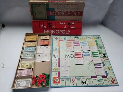 1961 Monopoly Board Game Parker Brothers Missing Player Pieces Vintage  - Image 1 of 4