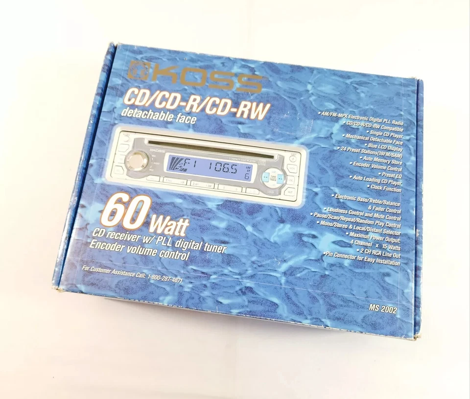 Pantalla LCD de cubierta de CD de audio modelo estéreo para automóvil Koss MS-2002, cara desmontable Foto 1 de 4