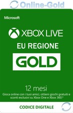 Abbonamento Xbox Live Gold di 12 mesi Codice Microsoft Xbox One 360 chiave - IT