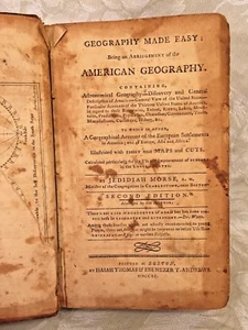 Jedidiah Morse Geographie leicht gemacht Buch 2. Auflage 1790 einige Karten Kalbsleder  - Bild 1 von 12