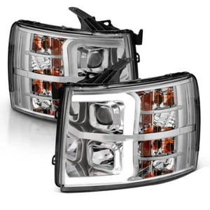 Faro proyector carcasa cromada DRL 07-13 Chevy Silverado 1500 2500 3500 HD - Imagen 1 de 3