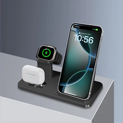Wireless Charger 3in1 Charging Station For Apple Watch 11 Air Pods iPhone 16 17 - Image 1 of 4