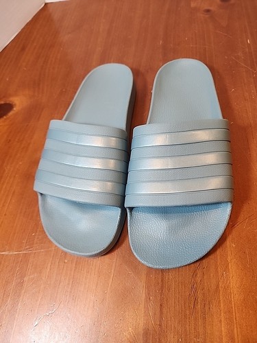 Sandali Adidas Adilette comodi slip on slide blu verde taglia 11 donna