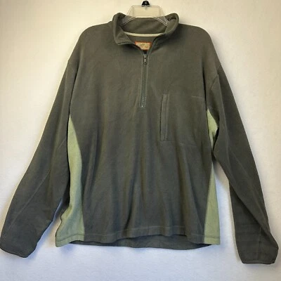Horny Toad pullover Men's M 1/4 zip fleece 2 tone green shirt top LOGO - Image 1 of 4