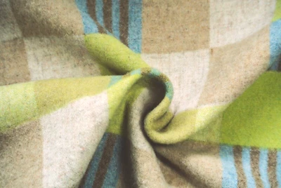 WOOL-CASHMERE MULTI COLOUR CHECK LUXURY MELTON DOUBLE LAYERED MADEI N ITALY C156 - Image 1 of 4