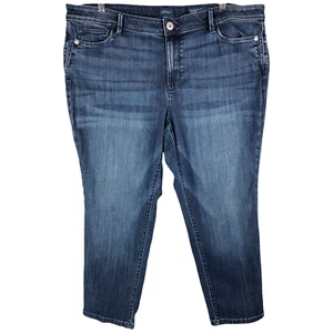 J Jill Übergröße 18WP Jeans Slim Ankle Cropped Taschen Stretch Blau Denim B - Bild 1 von 7