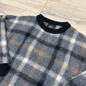 Lillunn Norway Vintage Wool Sweater Plaid Wool Oversized M/L -Pics For Size VTG - Picture 1 of 7