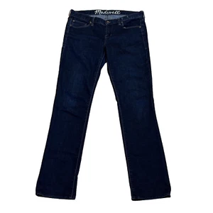 Madewell Rail Straight Womens Stretch Denim Jeans 30x32 Actual 32x31 Dark Wash - Picture 1 of 14