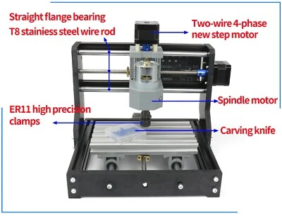 『ITA』 Small GRBL 1610 Pro DIY CNC Router USB PCB Milling Engraver Laser Machine - Immagine 1 di 4
