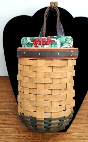 Longaberger 2002 #10053 Santa's Helper Christmas Hanging Combo Basket Rare Cover