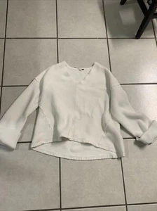 Free People Sweater SZ XSmall La Brea Oversize V-Neck Ribbed Knit Cotton - Picture 1 of 12