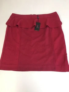 Nueva con etiquetas Falda Midi Colección Simon Jeffrey Frambuesa Roja Peplum Reino Unido 18 EUR 46 EE. UU. 14 - Imagen 1 de 8