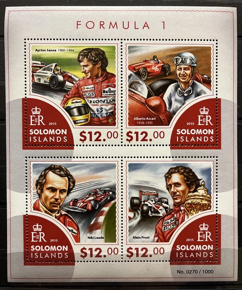 Ayrton Senna  / Sacari / Formula / Racing - stamps Solomon Isl. MNH** Pol. - Image 1 of 1