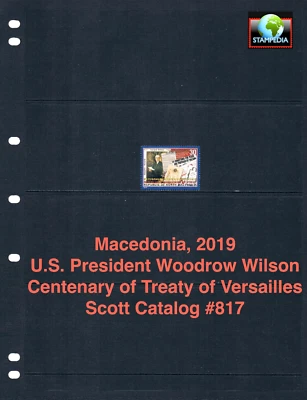 Valor Scott de $1,10 - MACEDONIA Woodrow Wilson 2019 presidente de Estados Unidos CV MNH NH UMM Foto 1 de 4