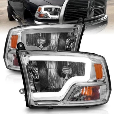 Faros de cristal con barra de luz ANZO para Dodge Ram 1500/ 2500/3500 2009-2018 Foto 1 de 4
