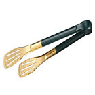  Kabob Grill Gold Cutlery Stainless Steel Food Tongs Multifunction