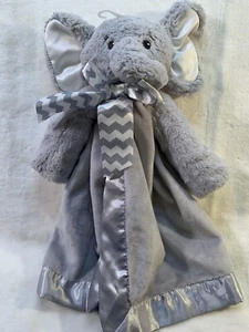 Bearington Baby Elephant Lil’ Spout Lovey Gray Fleece Satin Edge Plush Baby EUC - Picture 1 of 11