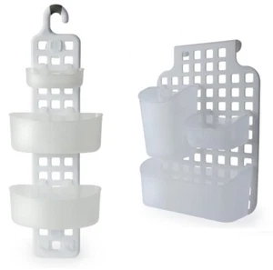 QUALITY PLASTIC HANGING OVER CUPBOARD DOOR SHOWER CADDY TIDY ORGANIZER - Picture 1 of 4
