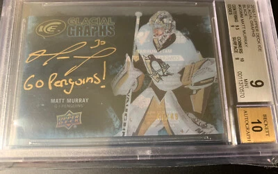 2016-17 UD Ice Hockey #GG-MM Matt Murray Glacial Graphs /49 Beckett 9.0 Mint - Image 1 of 4