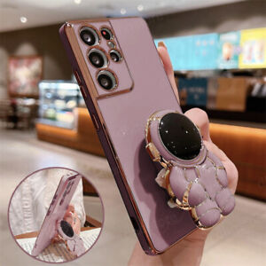 Astronaut Stand Case For Samsung S23 S22 Ultra S21 FE A54 A53 A52 A13 Soft Cover>