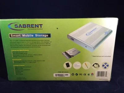 Sabrent sbt-esu18 1.8" USB Aluminum Hard Drive Enclosure IDE PATA - Image 1 of 4