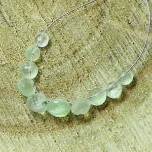 Cuentas de cebolla facetadas prehnita briolette piedras preciosas sueltas naturales para hacer joyas - Imagen 1 de 3