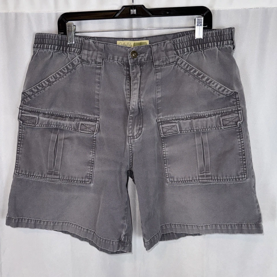 Cabela’s Pantalones Cortos Para Hombres 38 Gris Bolsillos de Carga Utilidad Safari Exterior Senderista Informal Foto 1 de 4
