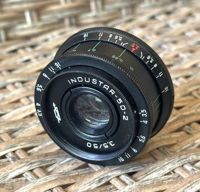 RUSSIA lens Industar 50-2 3.5/50 SLR & Digital M42 mount portrait KMZ camera - Image 1 of 4
