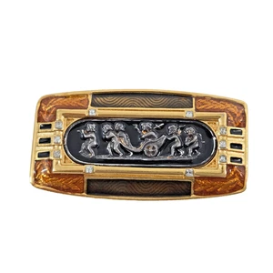 Edgar Berebi Hapsburg Palace Gold Tone Metal Enameled Brooch Ltd Ed - Signed - Picture 1 of 8
