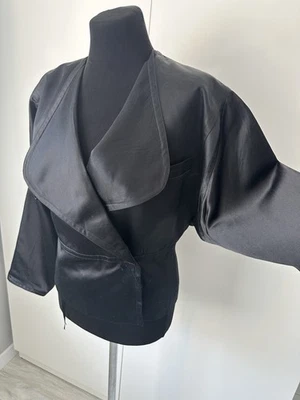 Jil Sander Black Silk Vintage Size 40 Jacket - Image 1 of 4