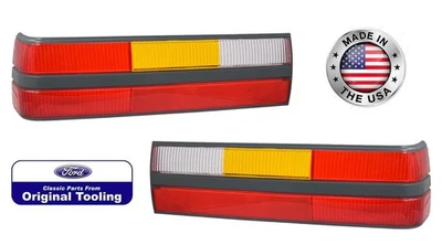 1985-1986 Ford Mustang LX GT Rear Tail Lights Taillights Lenses Pair LH & RH - Image 1 of 2