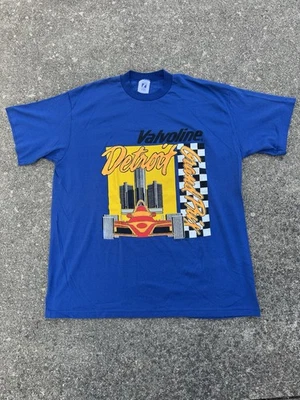 Vintage Single Stitch 1990 Detroit Grand Prix F1 Racing Logo 7 T Shirt Blue XL - Image 1 of 4