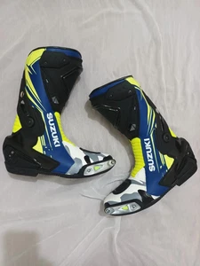 SUZUKI Motorrad Rindsleder Reitschuhe Motorrad Leder Rennstiefel - Bild 1 von 5