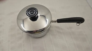 VTG Revere Ware 1 QT Stainless Steel Disc Bottom Sauce Pan W/Lid Tri-Ply Bottom - Imagen 1 de 13