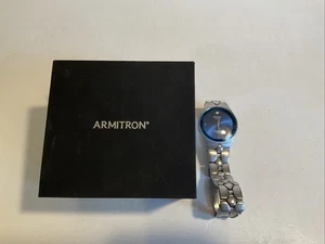 Armitron Herren Diamant-Akzent blaues Zifferblatt Uhr Edelstahl 20/1789F Y121E - Bild 1 von 13