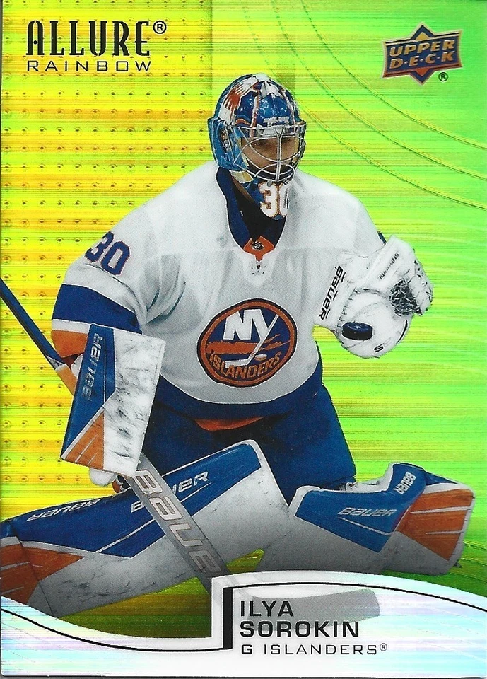 Ilya Sorokin #R-56 - 2021-22 Allure - Base Rookie Rainbow Yellow-Green - Image 1 of 1
