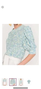Marie Oliver Corgan Ruffled Turtleneck Sweater $198 In Cream Size S - Picture 1 of 14
