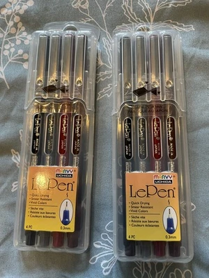 2 Qty 4 Count Set New Marvy Uchida Lepen 0.3 Point Size Drawing Pen - Image 1 of 2