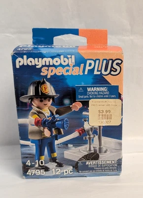 Playmobil Special Plus Fireman Figure With Hose 4795 NIB 2014 - Image 1 of 4