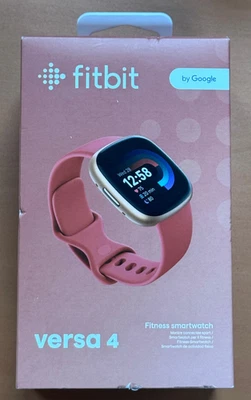 Fitbit Versa 4 Smartwatch 24mm Copper Rose Aluminum/Pink Sand Band NEW IN BOX - Image 1 of 4