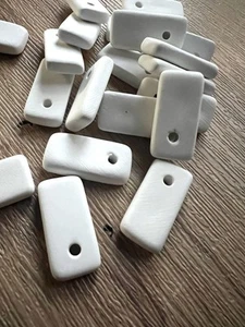 Pack Of 20 Rectangle Pendant Ceramic Bisque Earring Jewellery Glaze Paint Ref228 - Picture 1 of 5