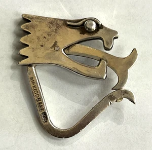 PORTACHIAVI VINTAGE MESSICO TESTA D'AQUILA ARGENTO STERLING - Foto 1 di 3