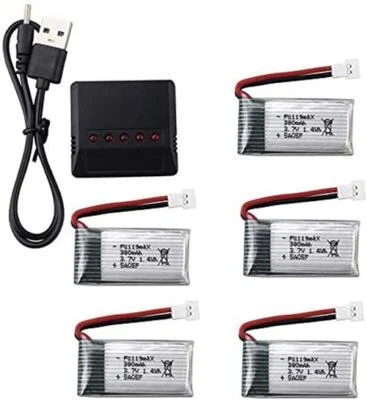 5-in-1 Ladegerät & 5x 3.7V 380mAh 25C LiPo Akkus für Hubsan X4, Tera Mini - Bild 1 von 4