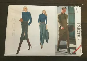 Vogue 7433 Vintage Blouson Jacket Pants Slim Skirt Deep Slit Sz 8 Bust 31.5 UC - Picture 1 of 7